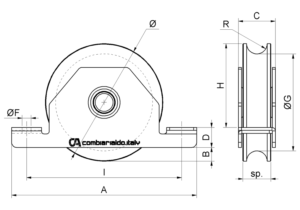 combiarialdo wheel sliding gate