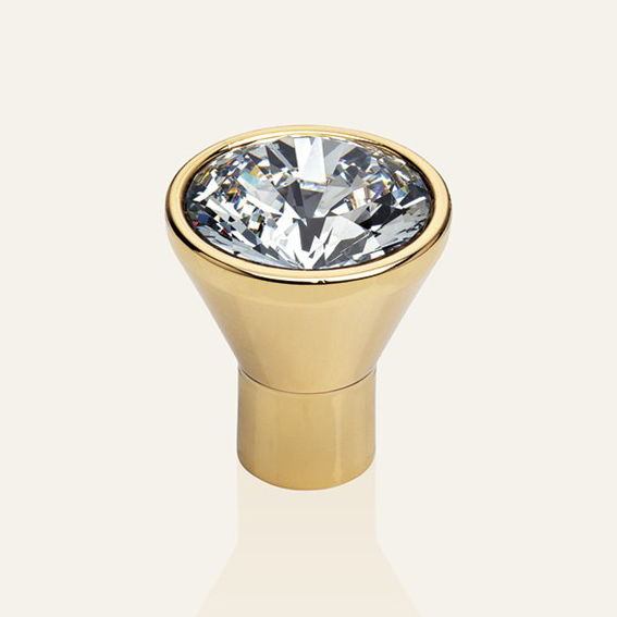 Cabinet knob Linea Calì Crystal Diamante OZ with Swarowski® gold plated