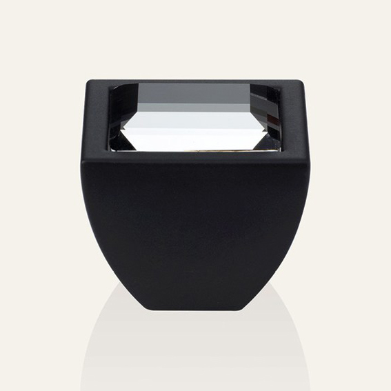 Cabinet knob Linea Calì Elios Crystal CR with Swarowski® matt black