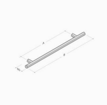 252 pba Pull Handle in Stainless Steel AISI 316L