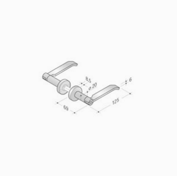 pba 2022T Pair of Lever Handles in Stainless Steel AISI 316L