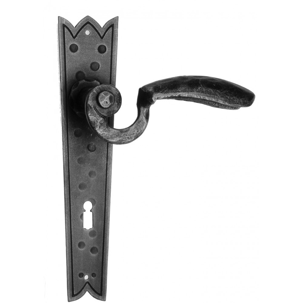 10 Galbusera Door Handle with Plate Artistic Wrought Iron