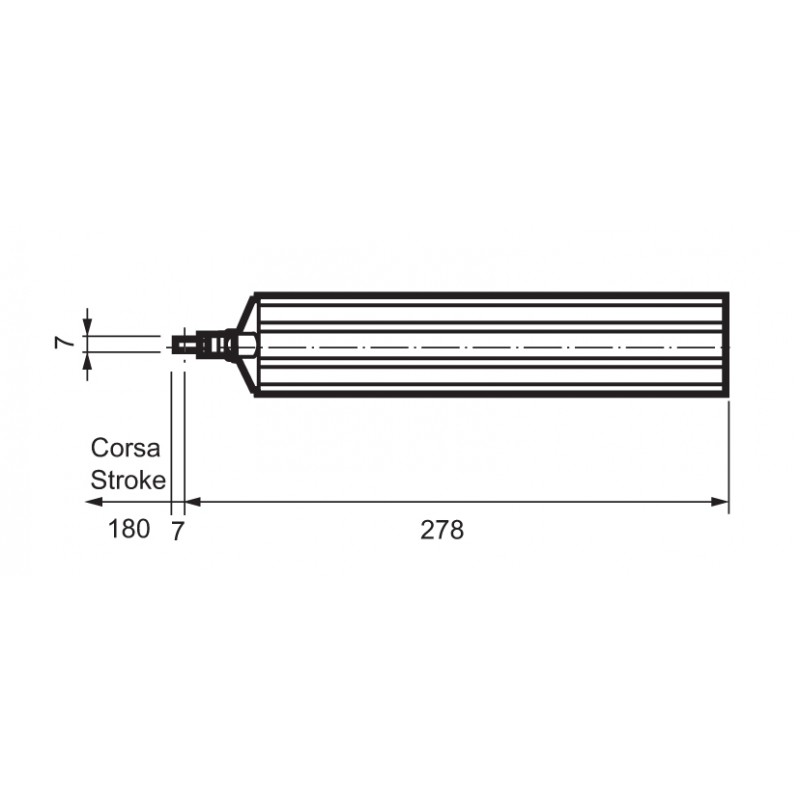 Mingardi rod actuator stroke 180mm for roof windows