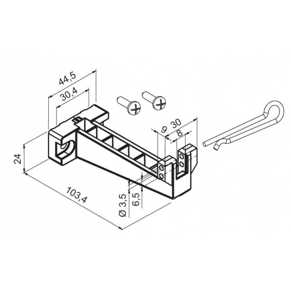 Bracket for bottom hinged Application Engine Mingardi