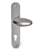 Knob Oval plate stainless steel Tropex