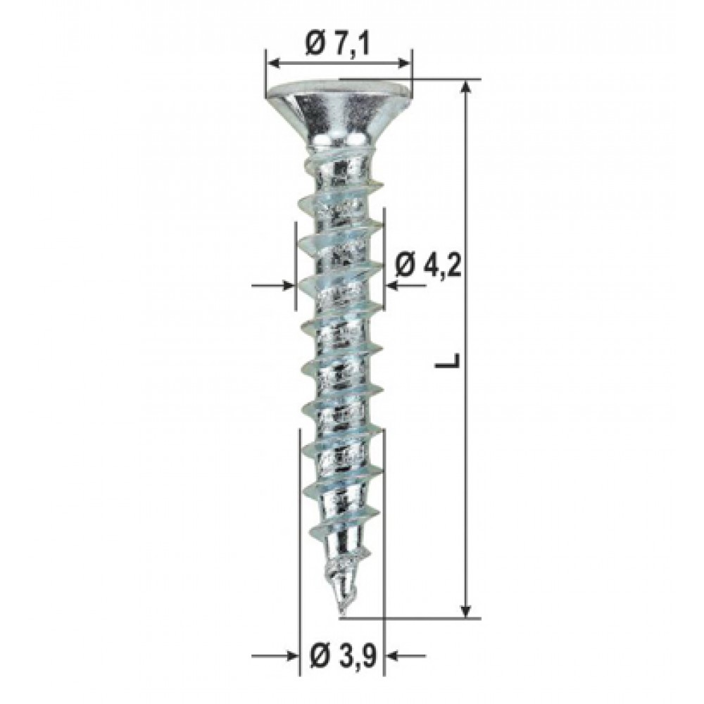 Hardware screws Duo Drive Door PVC Various Sizes 1000pz HEICKO Segatori