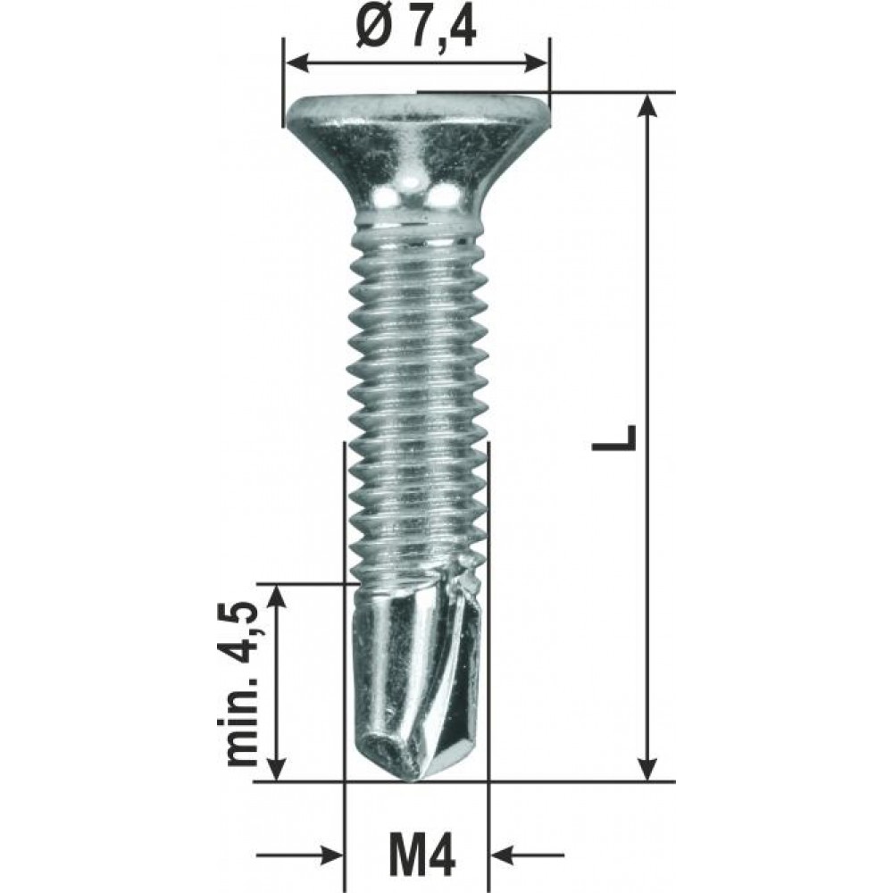 Tek Screws Metric TX PVC Various Dimensions 2000 pieces HEICKO