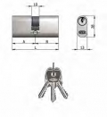 Double Cylinder Omec Brass Nickel Oval 5 Pins 65mm L 30/35