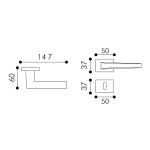 Ares Arieni Modern Door Handle Rectangular Rosettes Italian Design