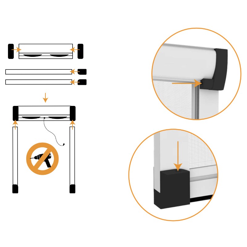 Aries Self Block Effezeta System Screwless Mosquito Net