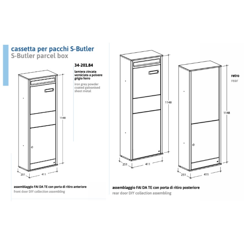 Parcel Box S-Butler Silmec Elegant and Safe Made in Italy Design