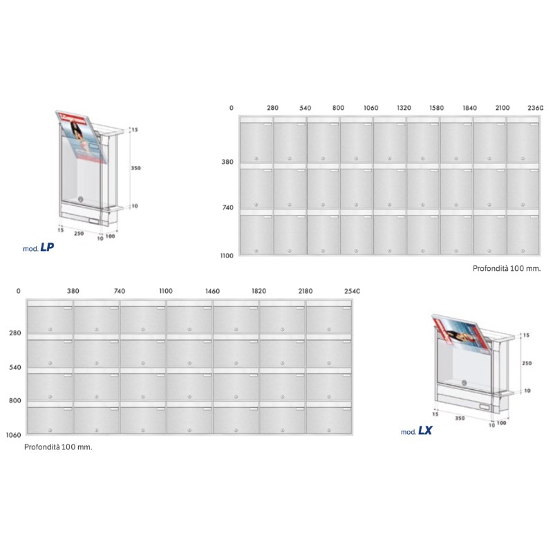 Slim Low Thickness External Mailboxes LP / LX