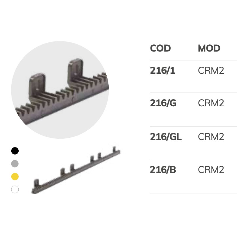 Sliding Gate Rack in Nylon with Metal Insert VDS