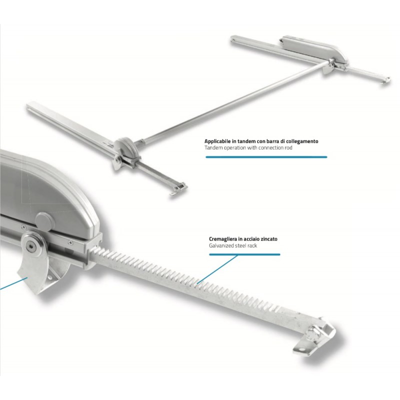 Drive Evo 2 Mingardi Rack Actuator for Windows Skylights Domes