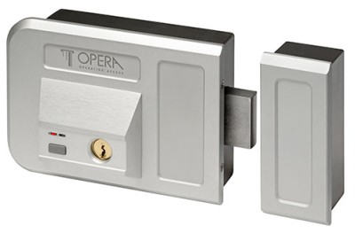 Opera Electric Lock 28001 Silver with Key for Gates and Doors