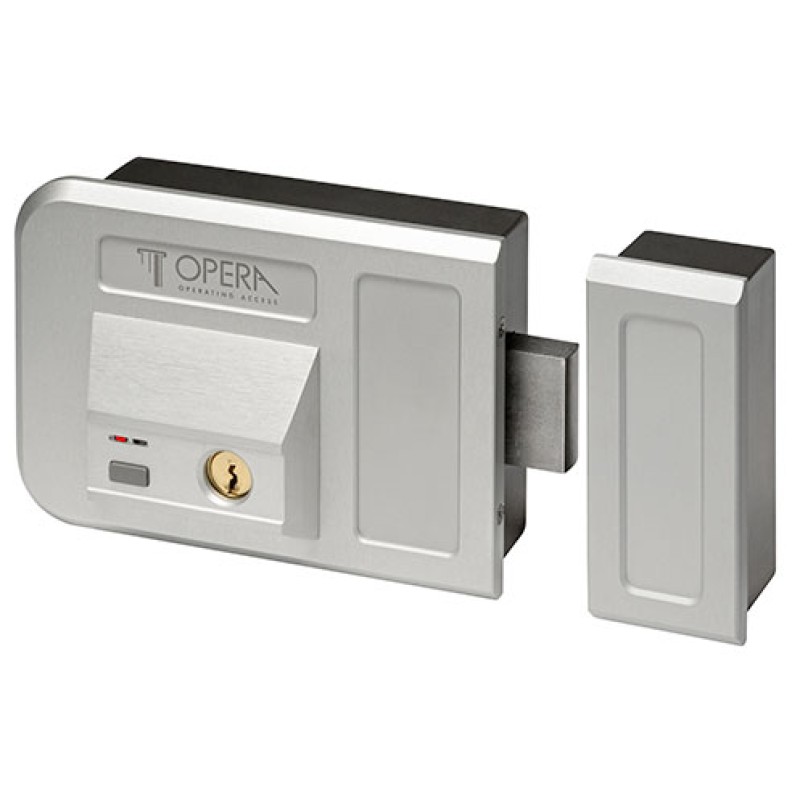 Opera Electric Lock 28001 Silver with Key for Gates and Doors