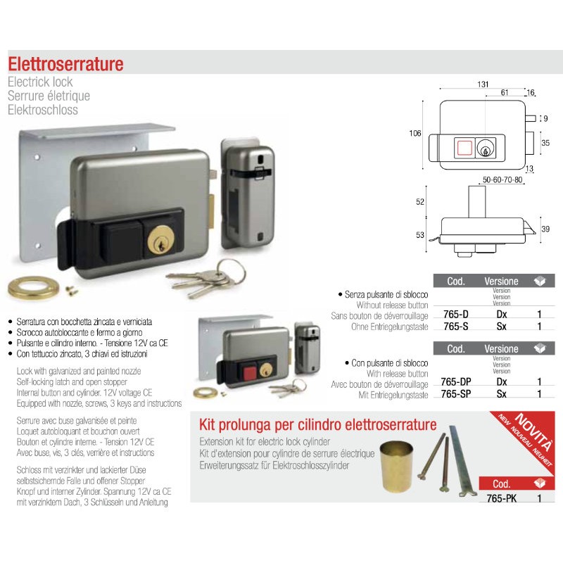 Electric Lock for Swing Gate with Release Button