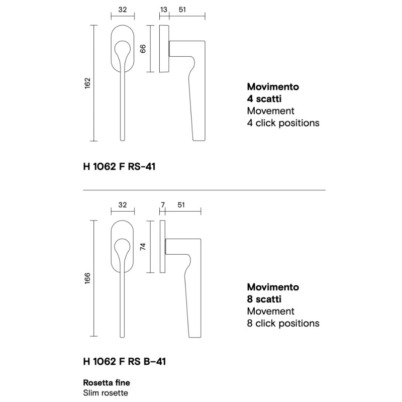 H 1062 Carmen Valli Design Lab Window Handle DK