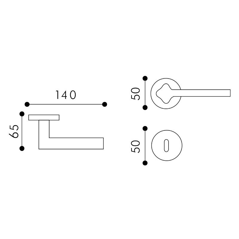 Laser Arieni Door Handle with Round Rosette