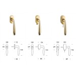 DK Reguitti Alisè Window Handle with Choice of Brass Finish