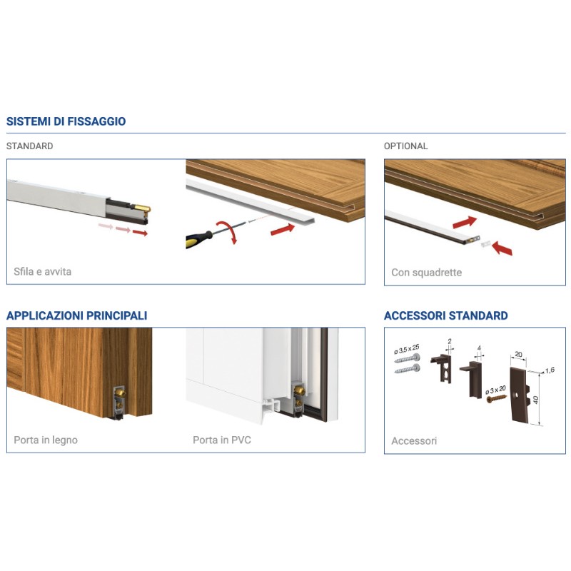 Draft Excluder for Door Comaglio 1712 Pressure Various Sizes