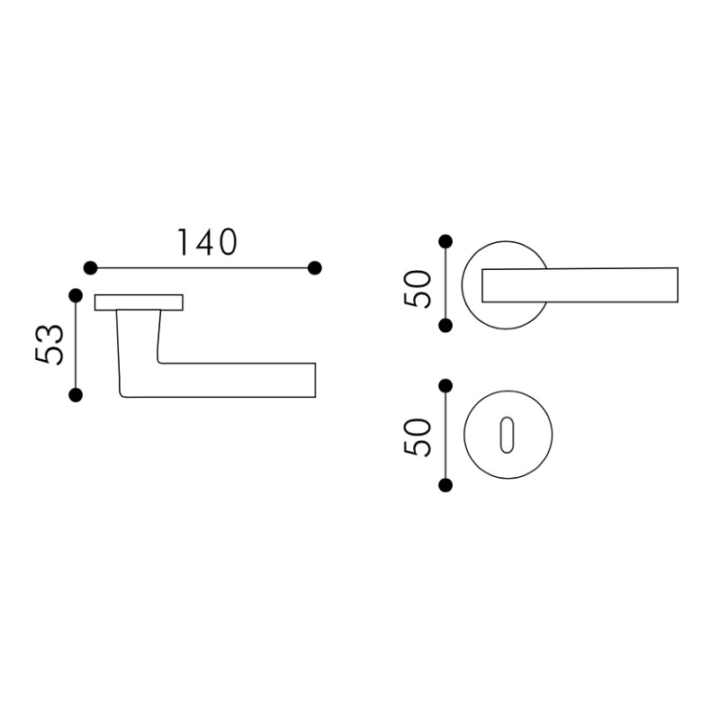 Ponza Arieni Door Handle Round Rosette Basic Series