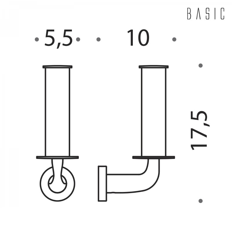 Vertical Toilet Paper Roll Holder Colombo Design Basic B2790