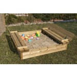 Sandbox for Children in Pine Wood 112x112 cm