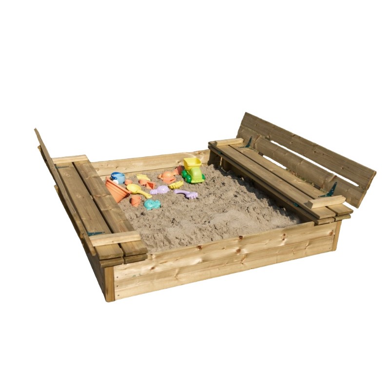 Sandbox for Children in Pine Wood 112x112 cm