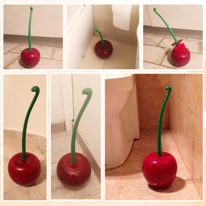 Toilet Brush Cherry Shape Bathroom Brush Elegant and Modern