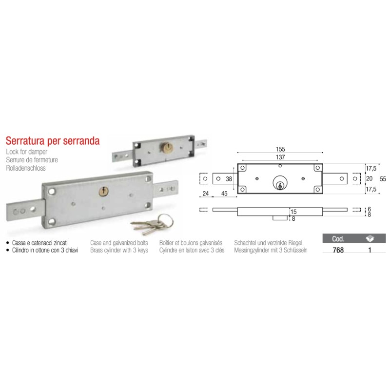 Lock for Damper Brevetti Adem 768