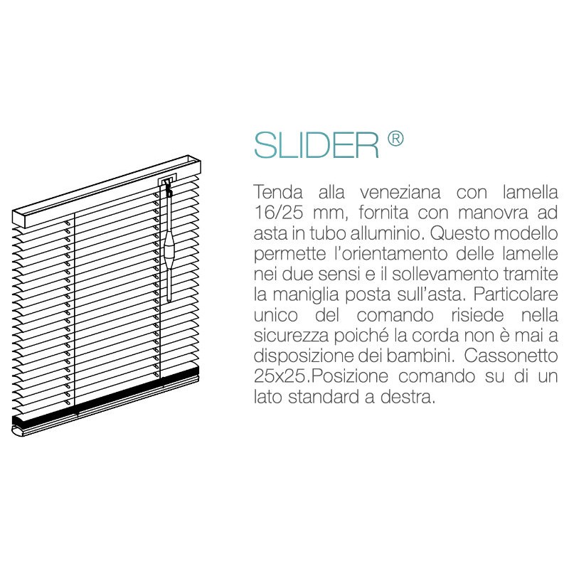 Made to Measure Venetian Blind with Slider Control 25mm Aluminum