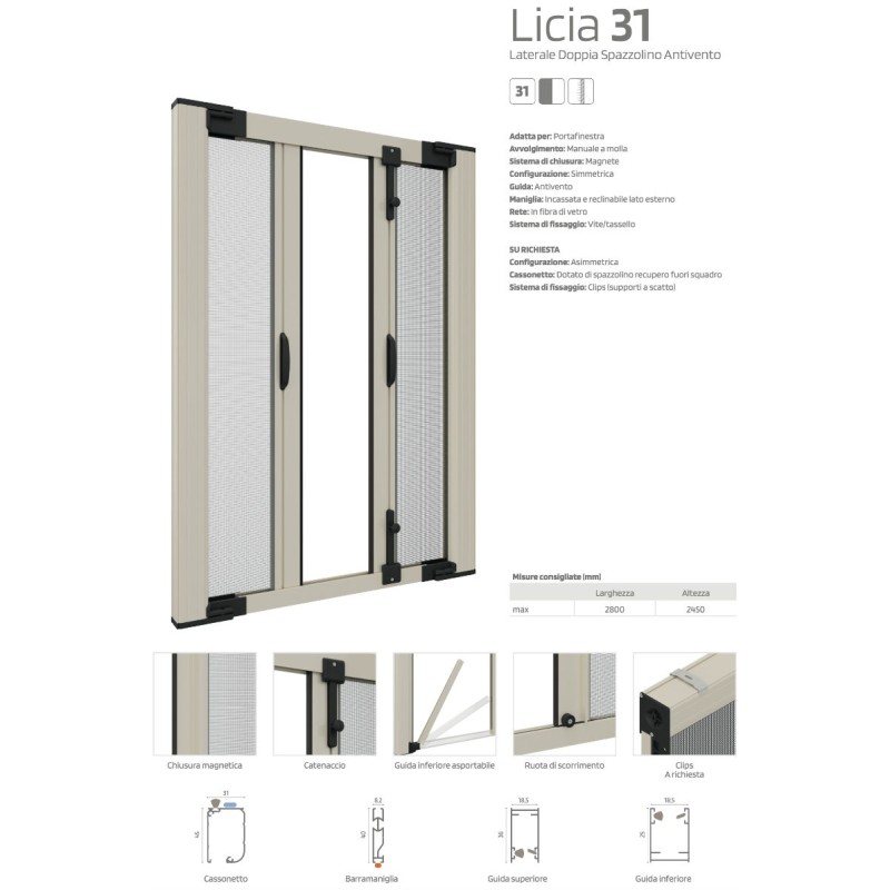 Double Side Mosquito Net with Reduced Dimensions Licia Officine Rami